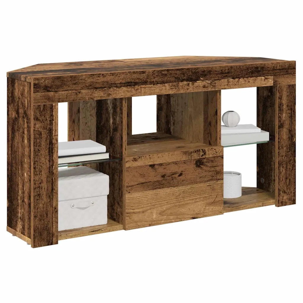 Mobile TV LED-Credenza per TV con LED-Console TV Angolare Legno vecchio 107 x 40 x 50 cm