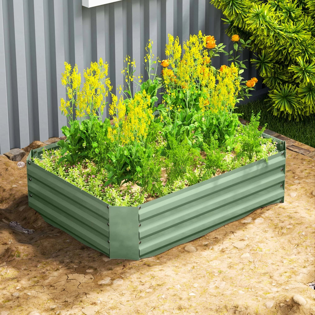 Hochbeet in acciaio zincato per giardino ¨C zephmum ¨C 120x90x30 cm verde scuro