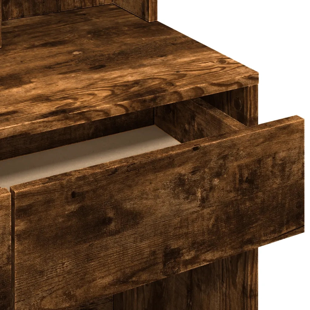 vidaXL Toeletta con Specchio Rovere Fumo 80x41x144,5 cm
