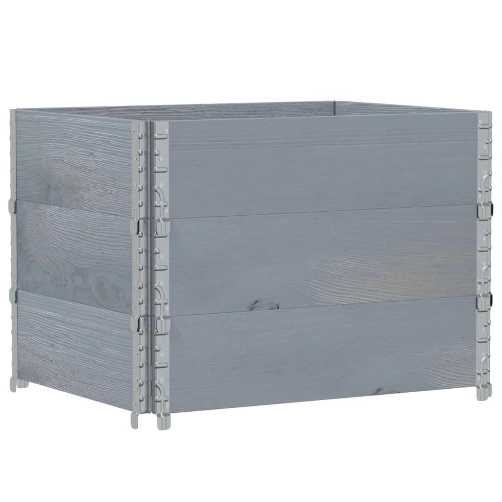 Fioriera rialzata per piante fiori terrazzo giardino 80 x 60 cm in legno massello di pino grigio 02_0037879