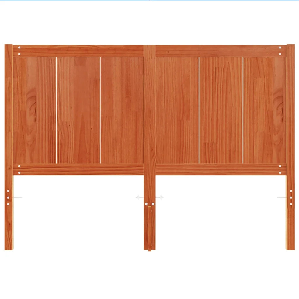 Testiera Marrone Cera 150 cm in Legno Massello di Pino 844242