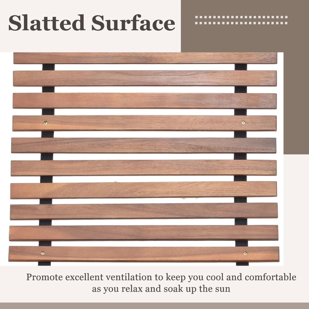 Lettino Prendisole con Altalena in Legno di Acacia, Resistente alle Intemperie, Portata 160 kg, 60x157x76 cm, per Giardino, Cortile e Piscina (1, 60 x 157 x 76 cm)