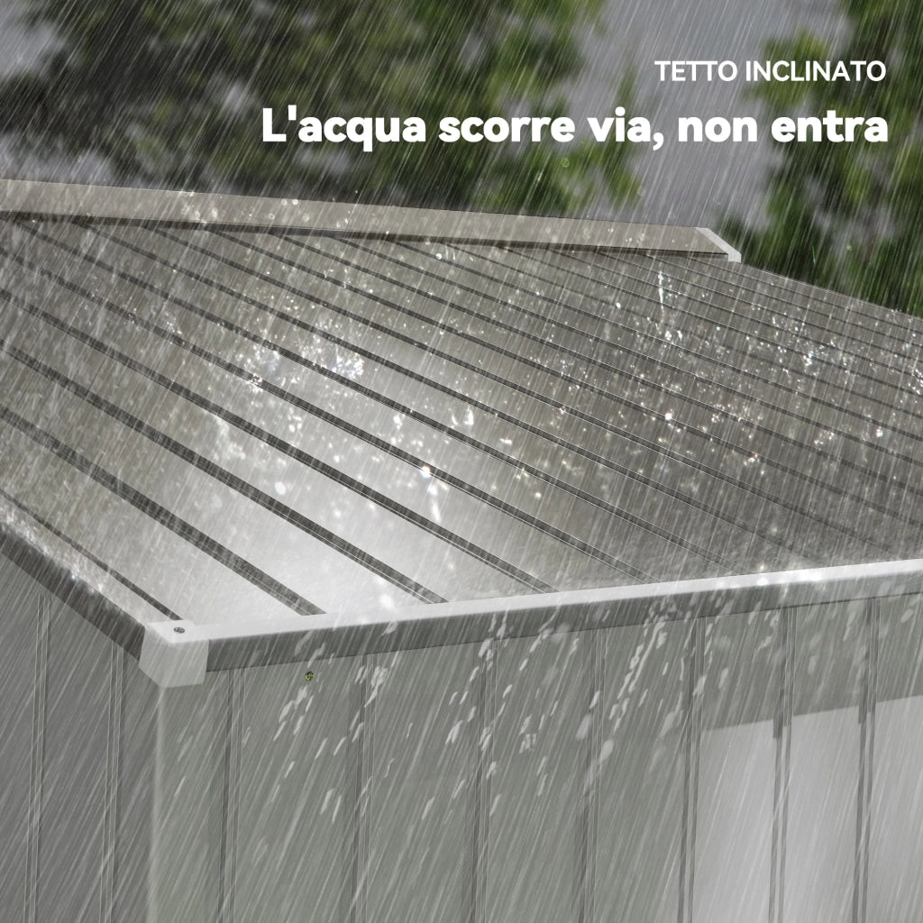 Casetta da Giardino in Acciaio ¨C Xylo ¨C Argento 277x195x192cm