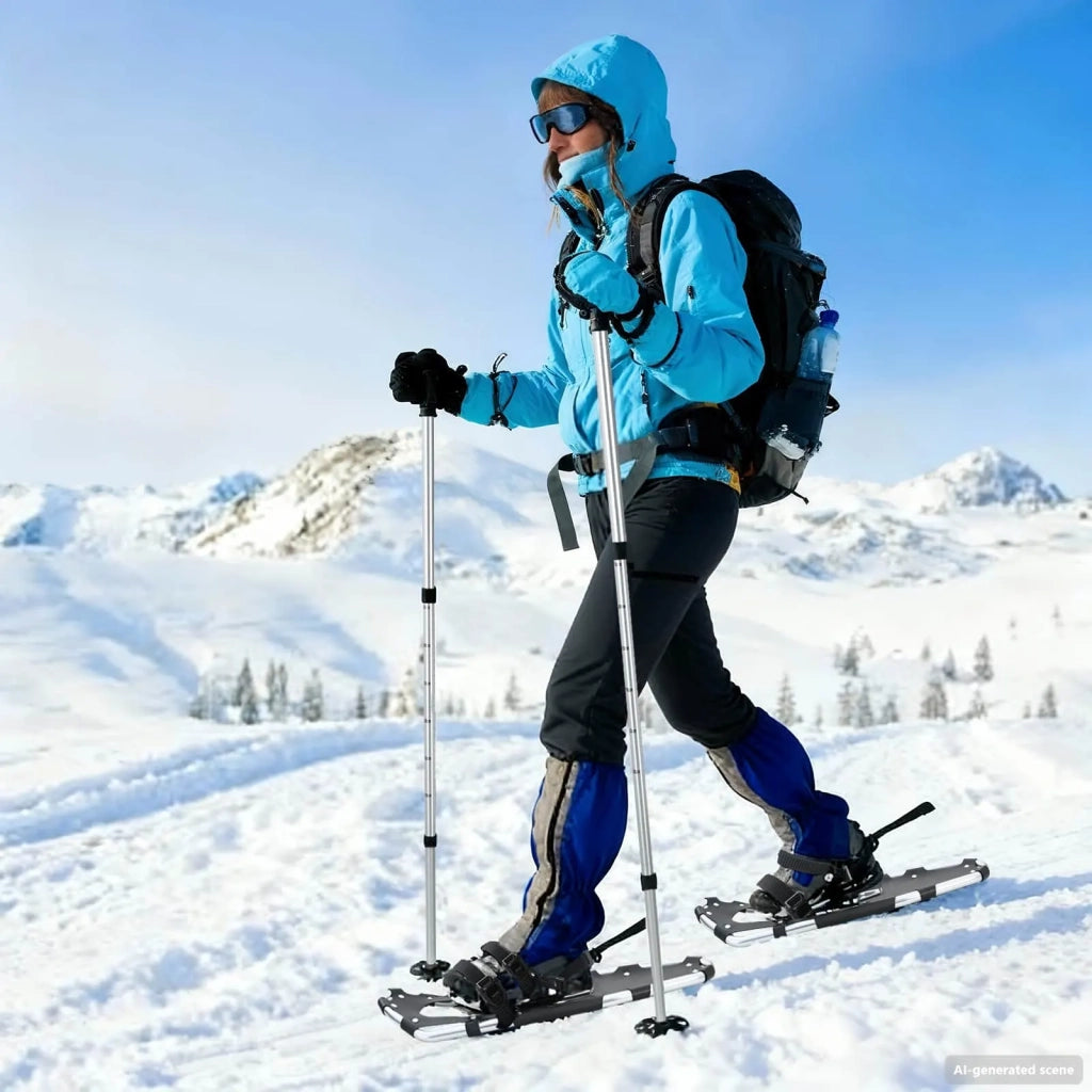 Racchette da neve 3 in 1 con bastoni da trekking Argento e Nero CFW5547318