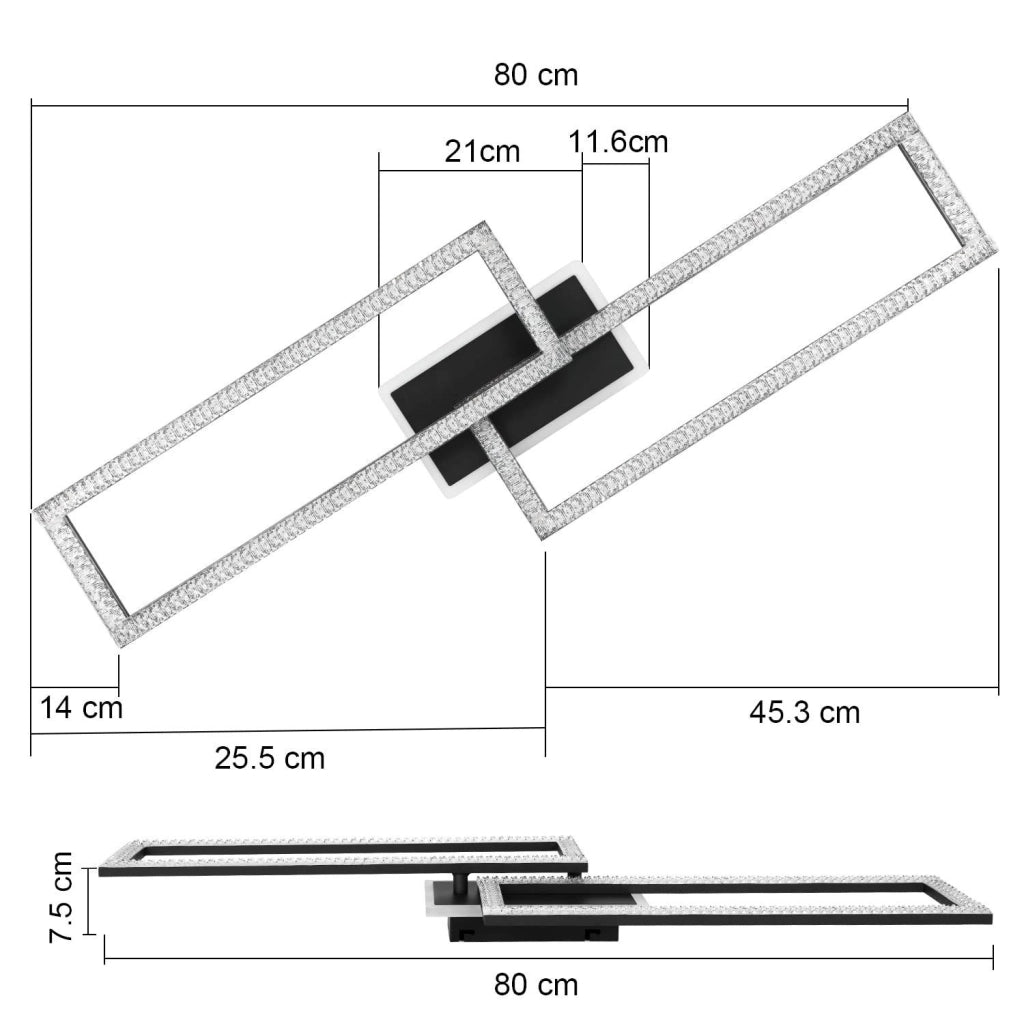 ZMH Lampada da soffitto LED in cristallo dal design moderno con telecomando - 56 W