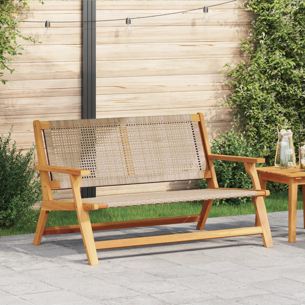 Panchina da Giardino Beige 122x76x73.5 cm Legno Massello di Acacia