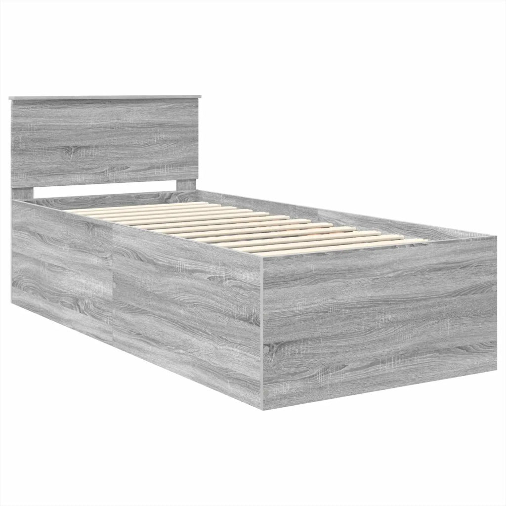 Struttura del letto Grigio Sonoma 75 x 190 cm Legno multistrato