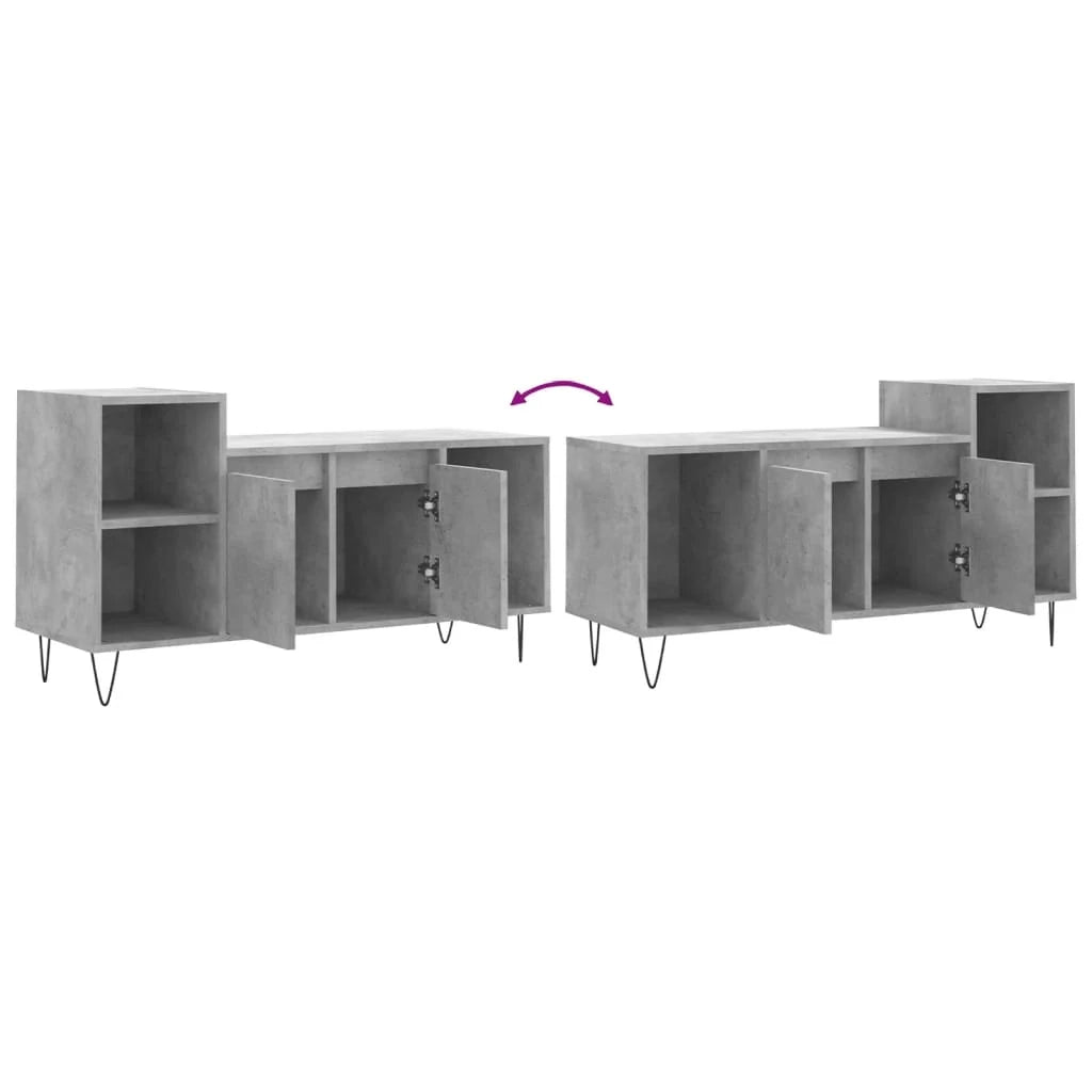 Mobile TV multimediale scaffale TV credenza mobile TV sala da pranzo soggiorno camera da letto 100 x 35 x 55 cm legno ingegnerizzato grigio 02_0025511