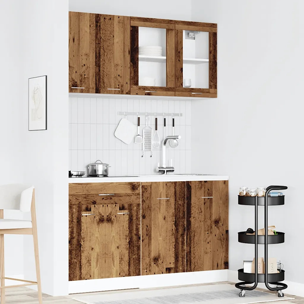 Set di Mobili da Cucina 4 pz-Armadietto Cucina Lyon Legno Antico in Truciolato