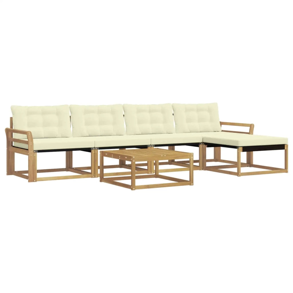 Set di divani da esterno 6 pcs Bianco e Crema 79 x 79 x 37 cm 3388612