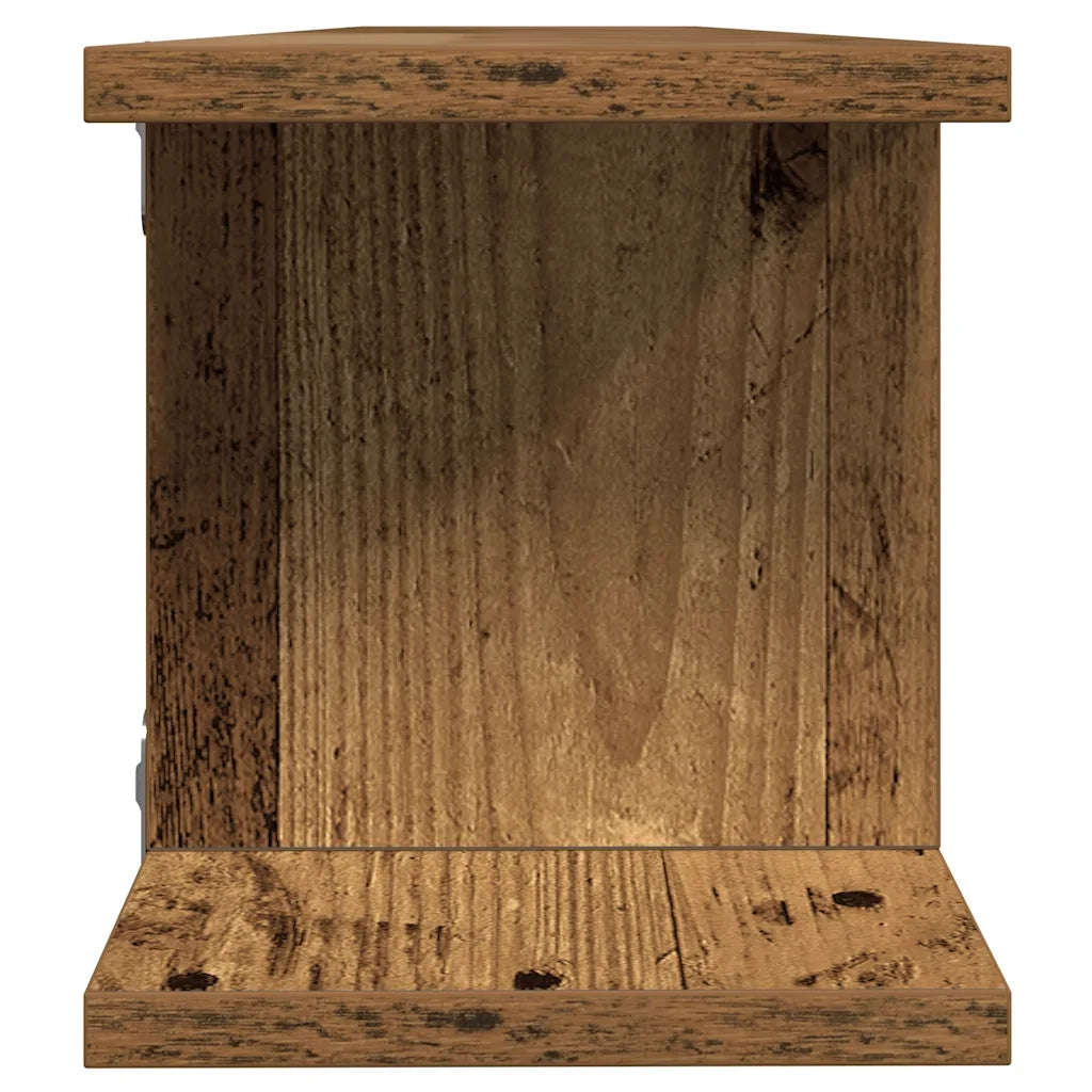2 pz Mensole da Parete | Scaffali a Parete | Ripiano a parete Legno Vecchio 105x18x20 cm in Truciolato