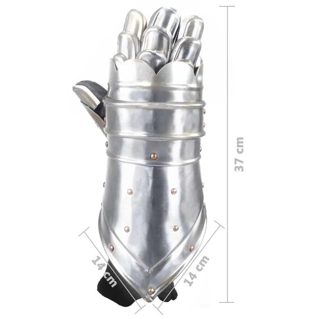 Guanti da Cavaliere Medievale Replica LARP in Argento Acciaio CFW8151943