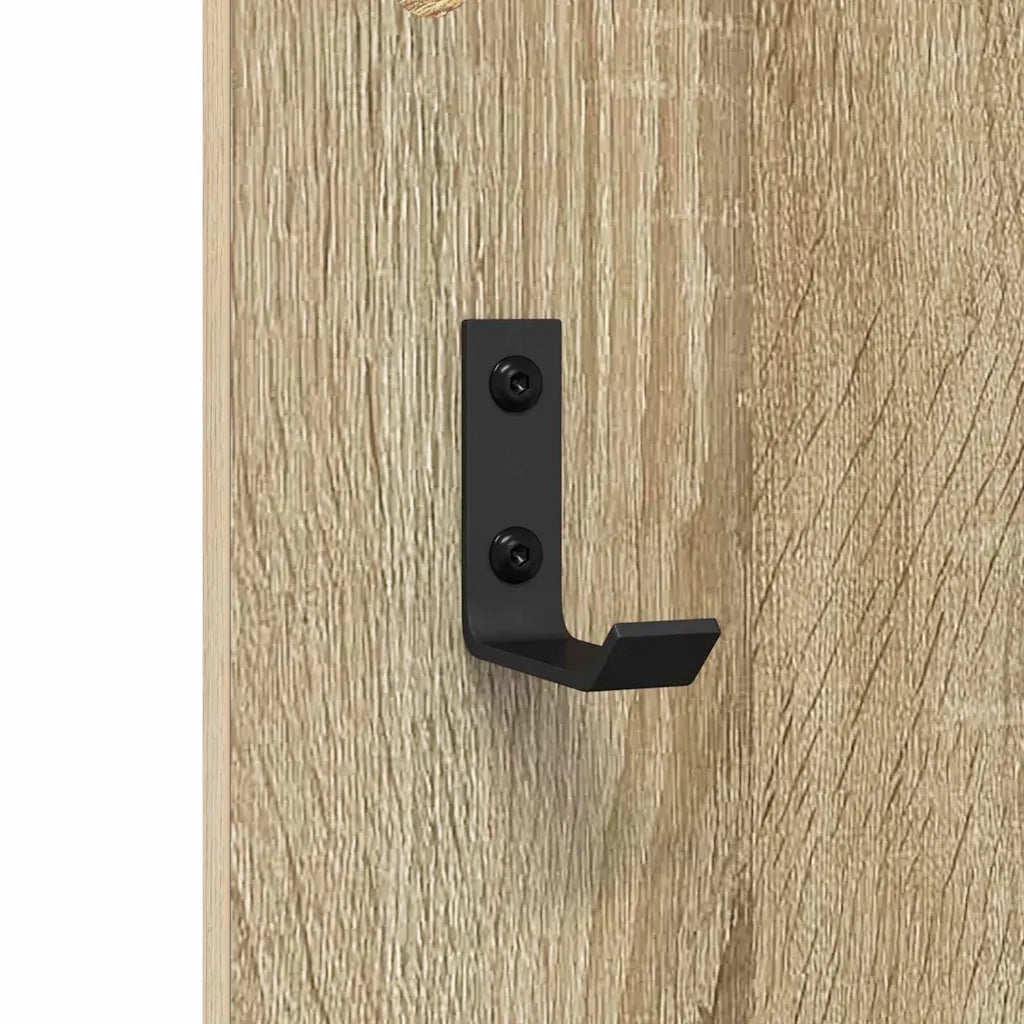 Appendiabiti a muro con specchio Rovere Sonoma 96 x 1,5 x 90 cm 874533