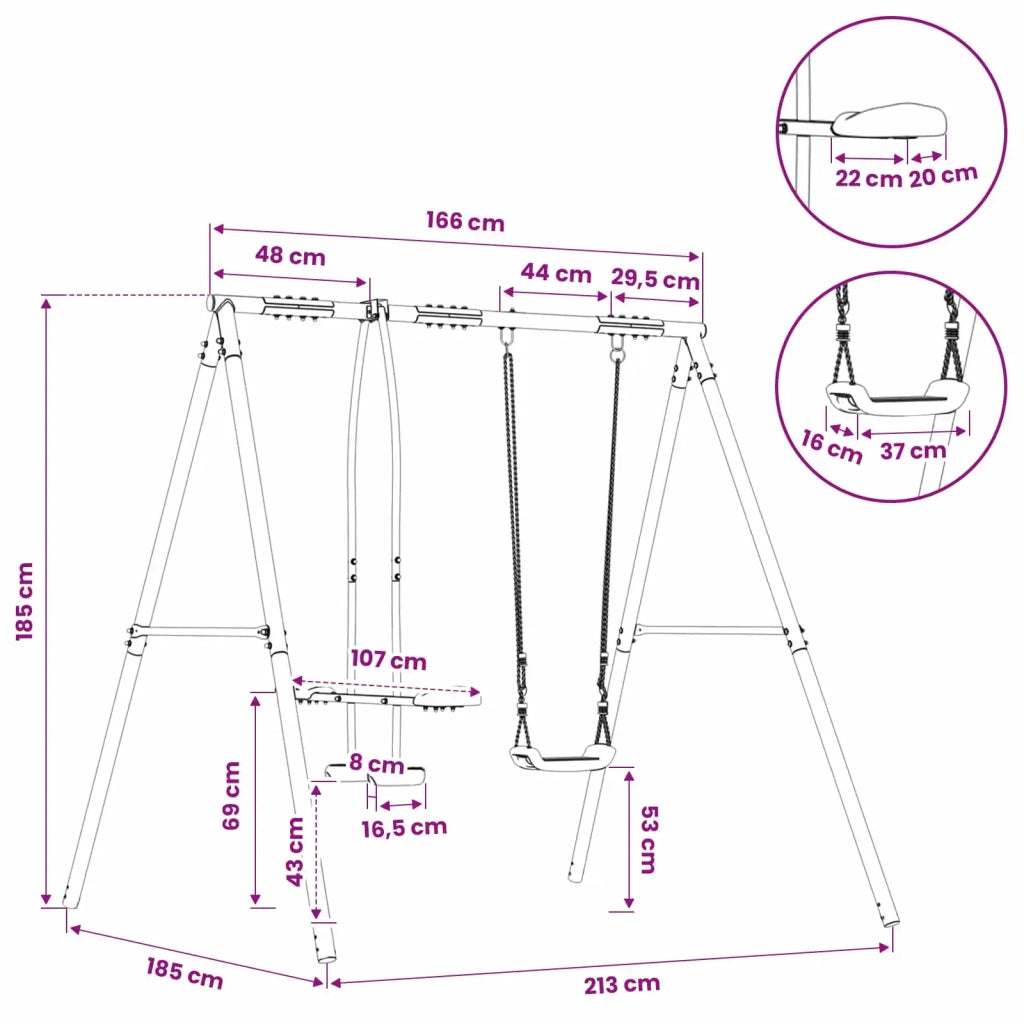 Struttura per Altalena da Esterno con Girello per fino a 3 bambini 42041288