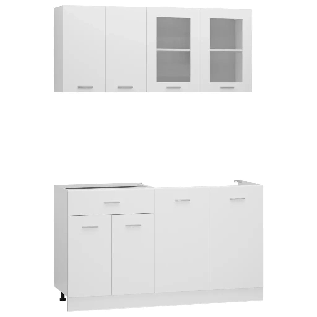 Set Armadi da Cucina 4 pz Lyon Bianco in Truciolato