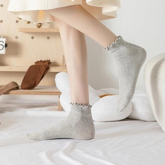 6 paia calze a pieghe per donne, calze a pieghe per donne con pollice piegato