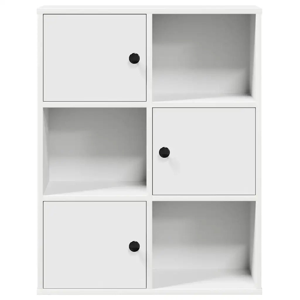 Libreria-Scaffale per Libri-Mobile di Stoccaggio Bianca 60x24x76,5 cm in Legno Multistrato