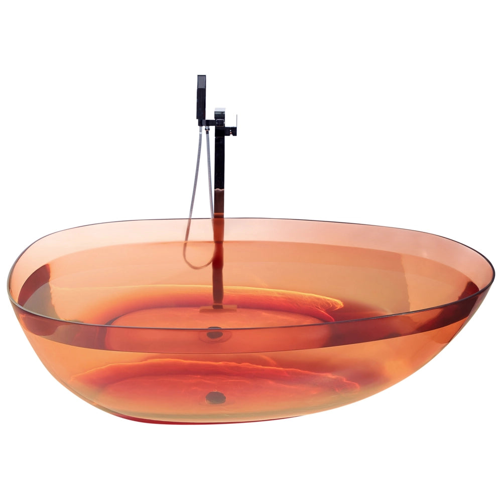 Vasca da bagno moderna con superficie solida ovale trasparente rosso 1690 x 780 mm design moderno semplice