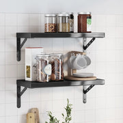 vidaXL Mensole a Muro 2 pz 50x23,5x3 cm Nero in Acciaio Inossidabile