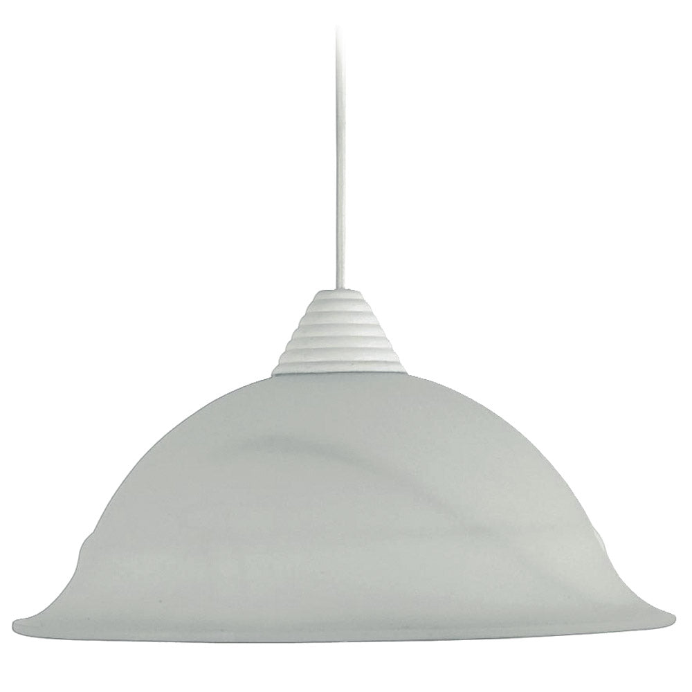 Sospensione D30 1xE27 Montatura Bianca Vetro Alabastro Bianco E-Energy Lidia