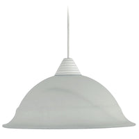 Sospensione D30 1xE27 Montatura Bianca Vetro Alabastro Bianco E-Energy Lidia