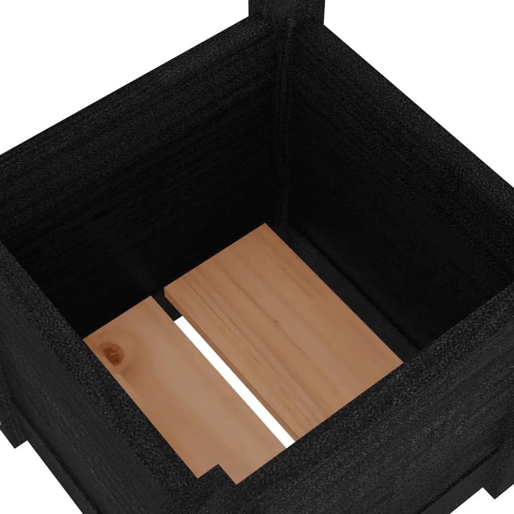 Fioriera da Giardino Nera 31x31x31 cm Legno Massello di Pino 810530
