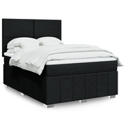 Giroletto a Molle con Materasso Nero 140x200 cm in Tessuto