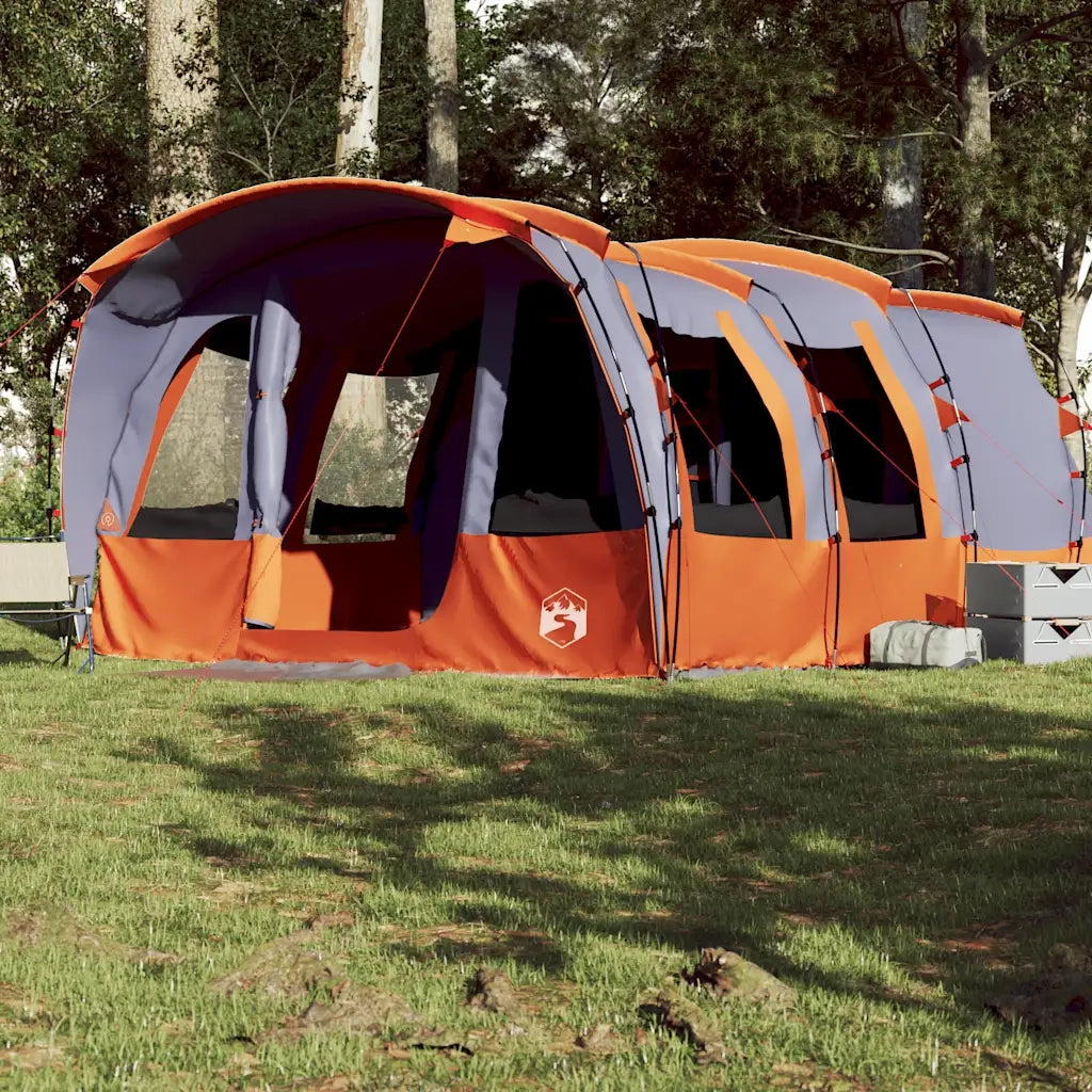 Tenda Familiare a Tunnel per 8 Persone Grigia Impermeabile 94751