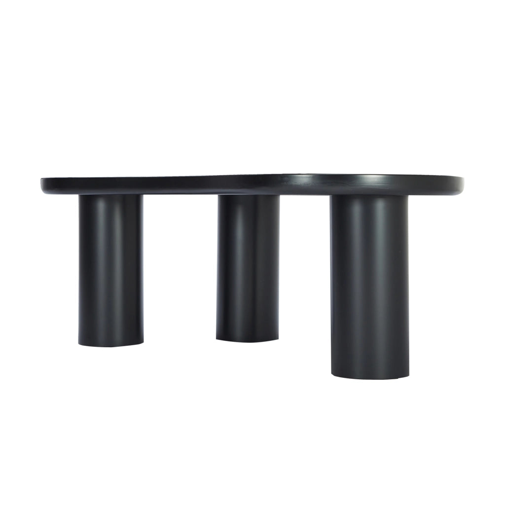 Tavolino basso a forma di nuvola con piano in MDF e gambe in PVC nero con feltrini 107 × 66 × 40,5 cm