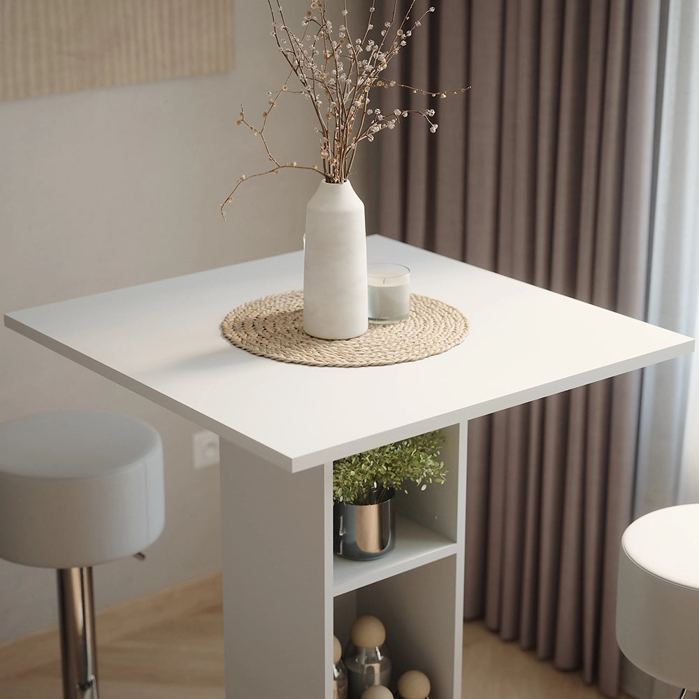 Vicco tavolo bar con sgabelli Bianco 75 x 75 cm con 2 sgabelli da bar