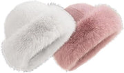 Cappello caldo per donne in stile russo, cappello a pelo di capra, cappello caldo per donne per il freddo, sci, escursioni