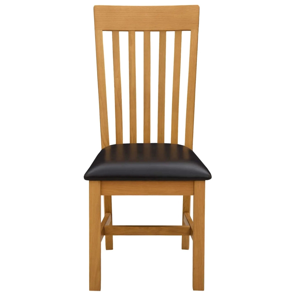 Sedia da pranzo 2 pcs Legno di Quercia Massello Nero 42039163