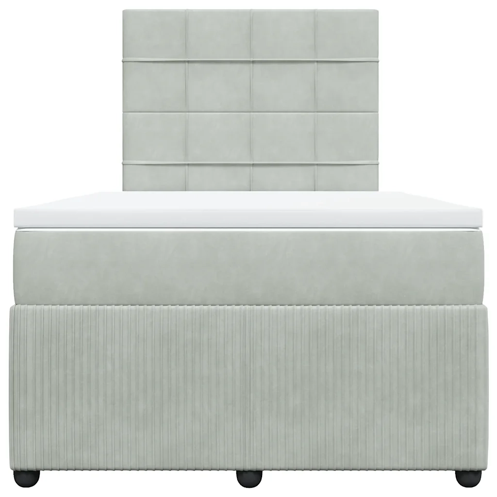 Giroletto a Molle con Materasso Grigio Chiaro 120x190cm Velluto 3292286