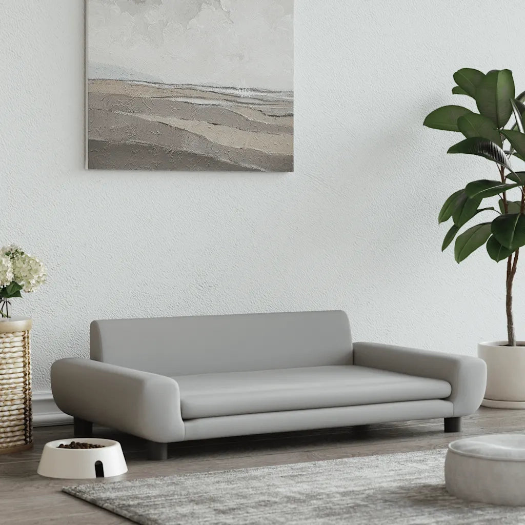Lettino per Cani Grigio Chiaro 100x54x33 cm in Vellutocod mxl 119179