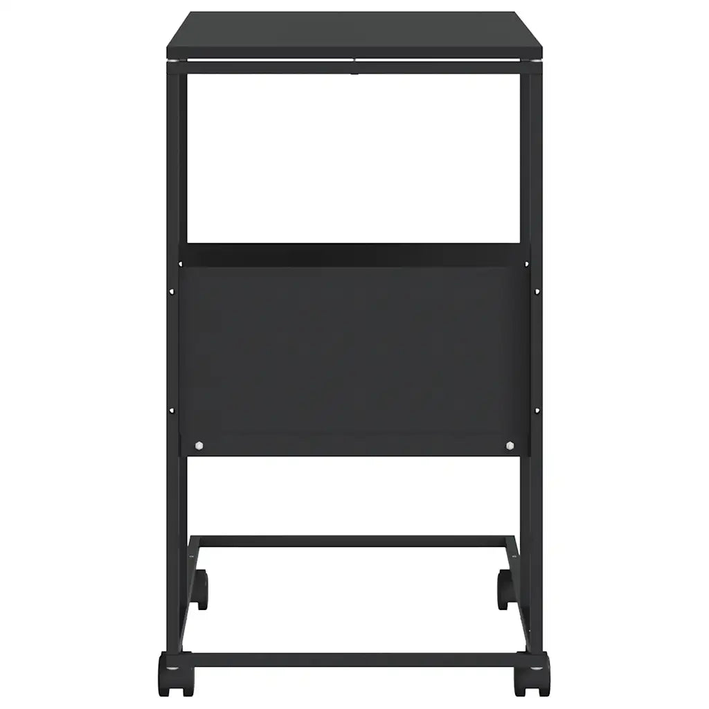 Tavolino con Ruote Nero 55x36x63,5 cm in Legno Multistrato cod mxl 63029