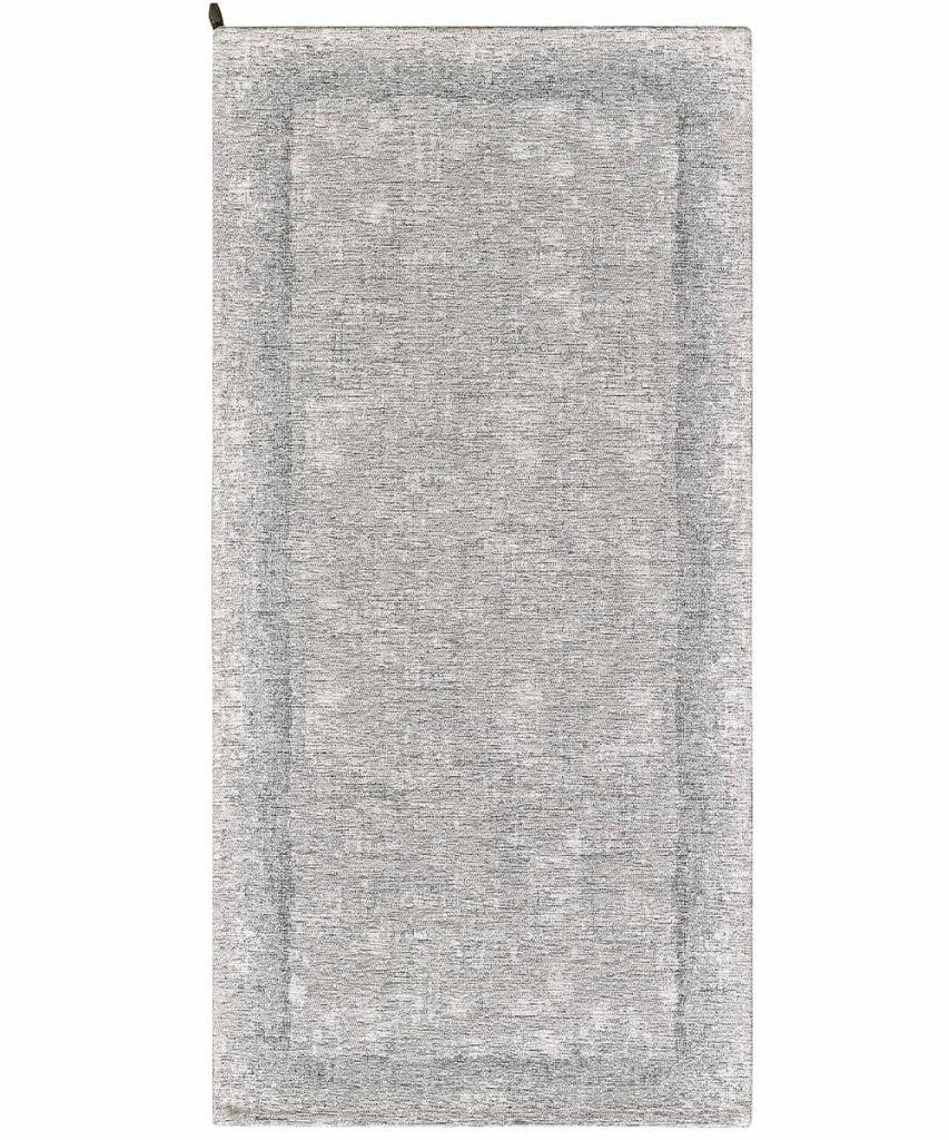Tappeto moderno DUBLINO GRIGIO elegante cornice tinta unita, passatoia cucina multiuso lavabile antiscivolo cm.55x140