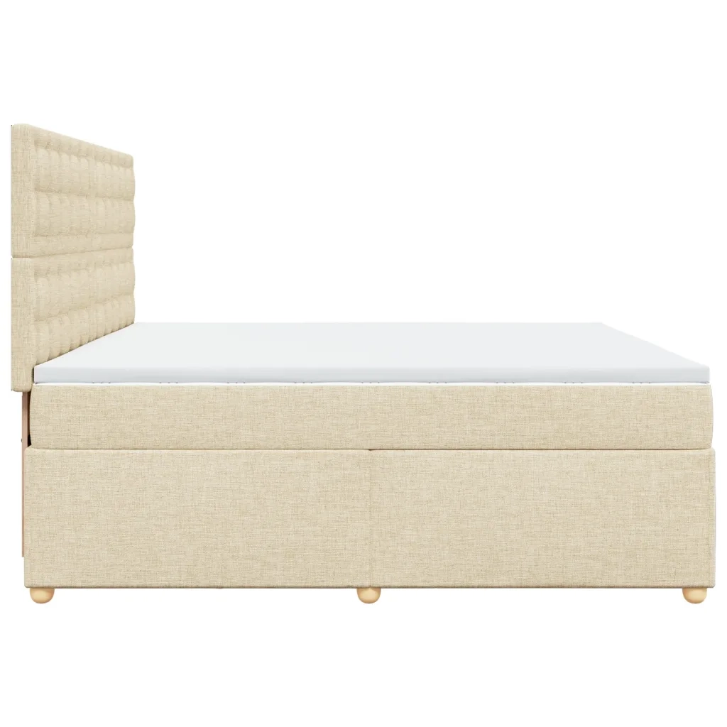 Giroletto a Molle con Materasso Crema 200x200 cm in Tessuto 3293706