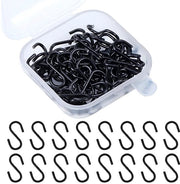 Mini Haken a S in Acciaio Inossidabile - 100 pezzi - Forma a S - Nero - Per Cucina/Bagno/Camera - Grappini