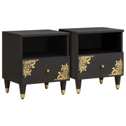 Armadio da Notte con cassetto 2 pcs Nero 40 x 33 x 46 cm
