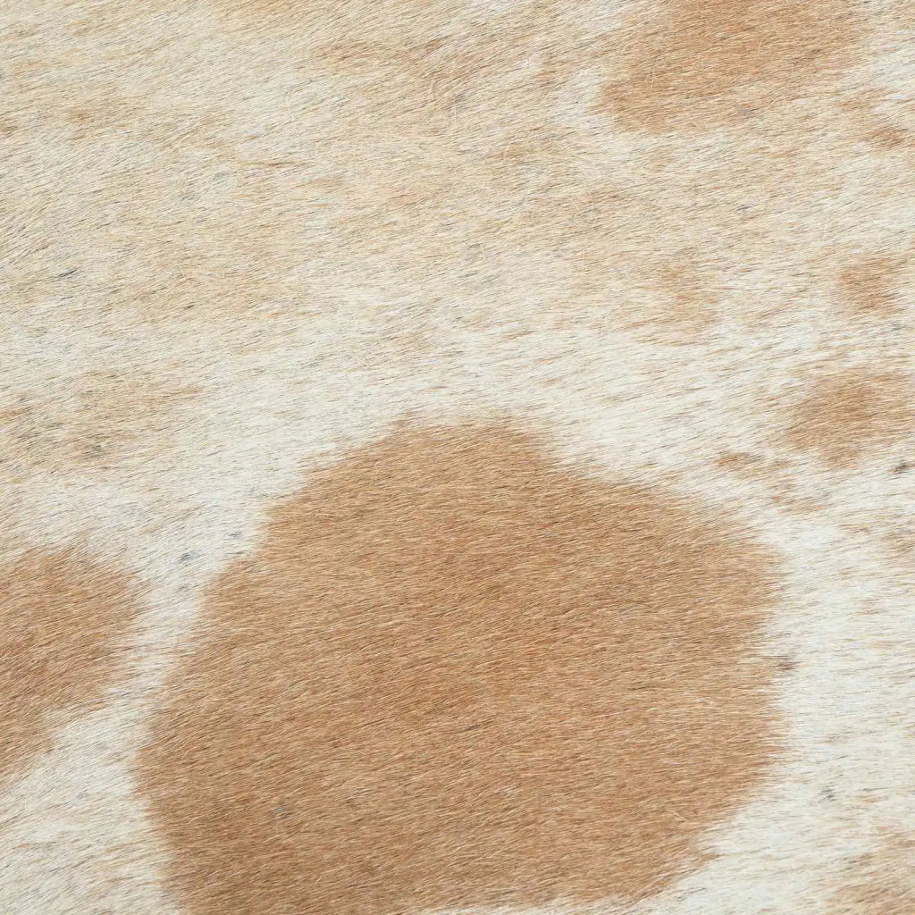 panchina 40 x 30 x 45 cm Pelle Vera Marrone e bianco 42042100