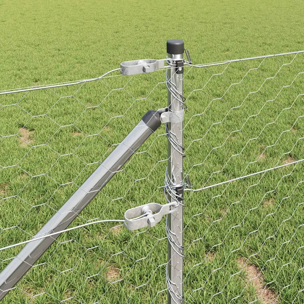 Palo della recinzione Argento 25 x 0,6 m (rete 50 mm) Acciaio