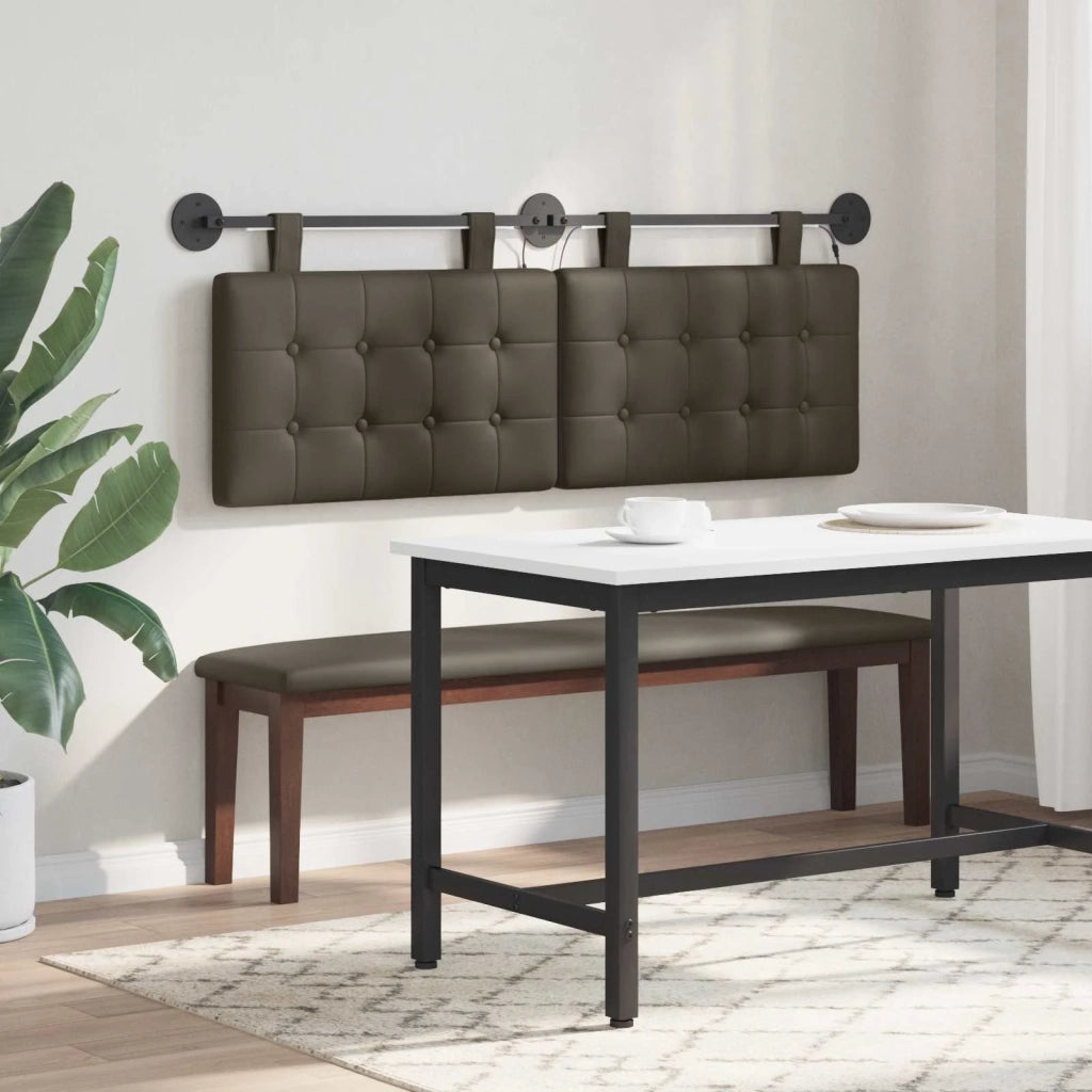 Testiera | Testata sospesa Con luce LED Grigio Similpelle