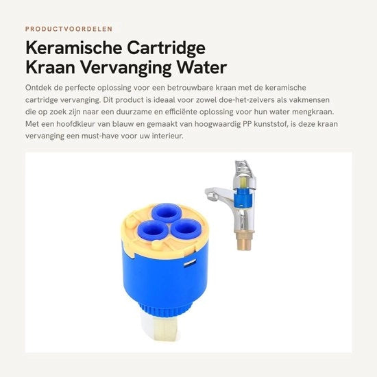 Caricatore ceramico 35mm/40mm - Kit di sostituzione per rubinetto - Materiale PP - Resistente allo shock - Durata 500.000 cicli - Pezzo di ricambio per rubinetto