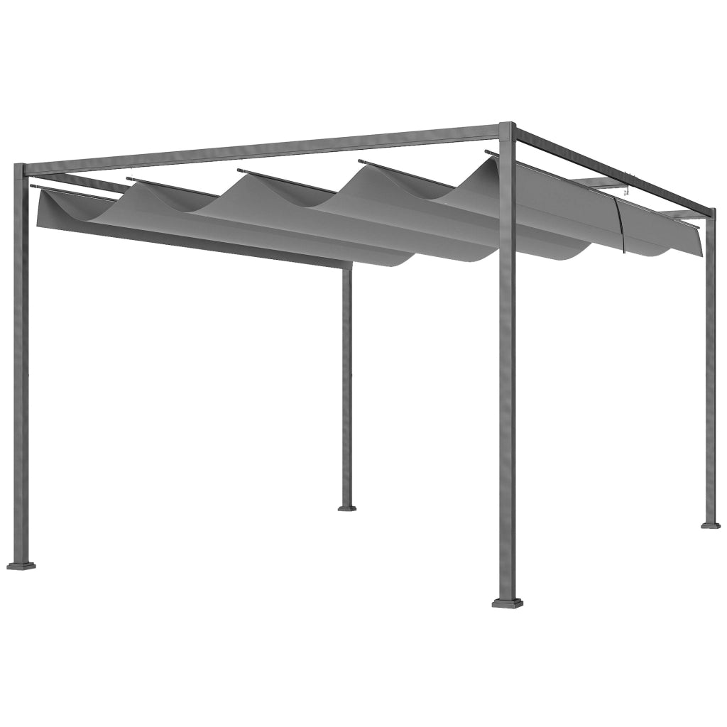 Pergola scorrevole 4x3m ¨C zephmum ¨C grigio antracite struttura metallo