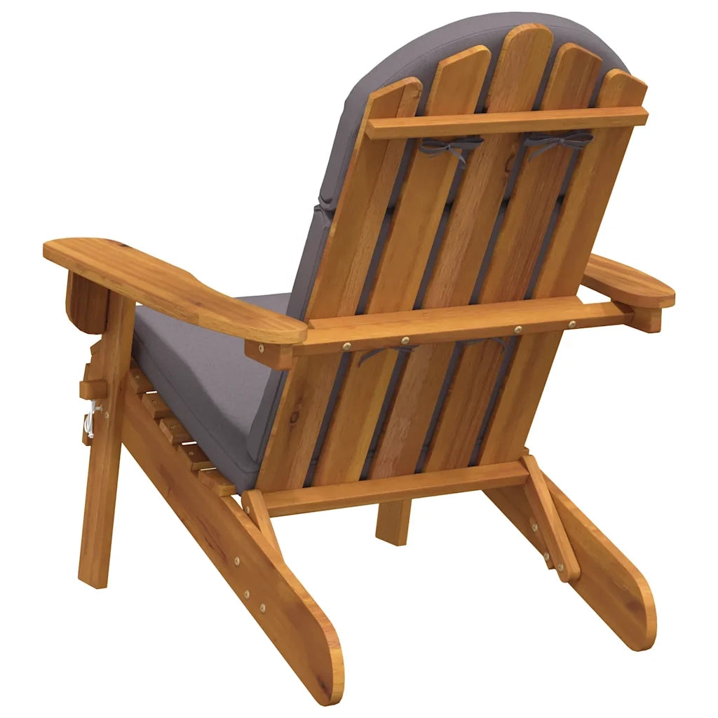 Sedia Adirondack da Giardino con Cuscini Legno Massello Acacia