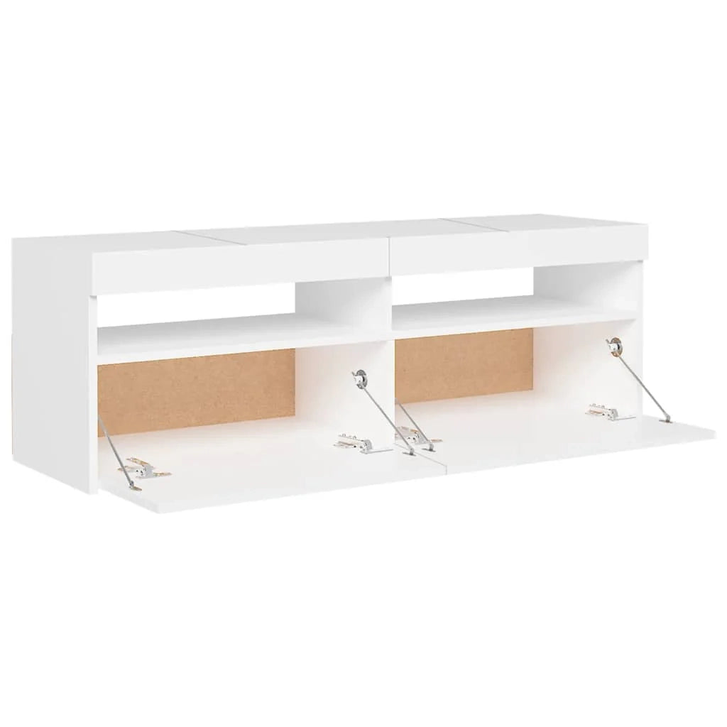 Mobile TV multimediale scaffale TV credenza mobile TV sala da pranzo soggiorno camera da letto con luci LED 120 x 35 x 40 cm bianco 02_0026519