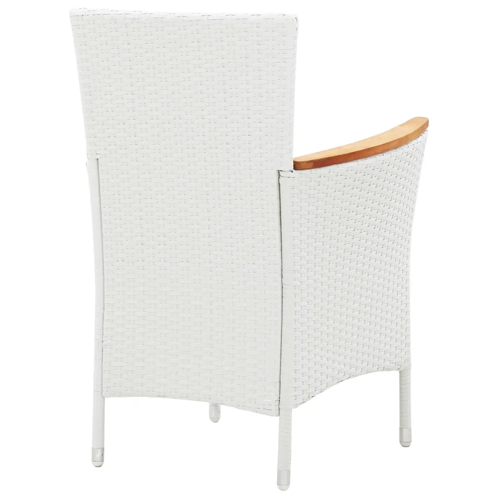 Set da Pranzo da Giardino 5 pz in Polyrattan Bianco cod mxl 34596
