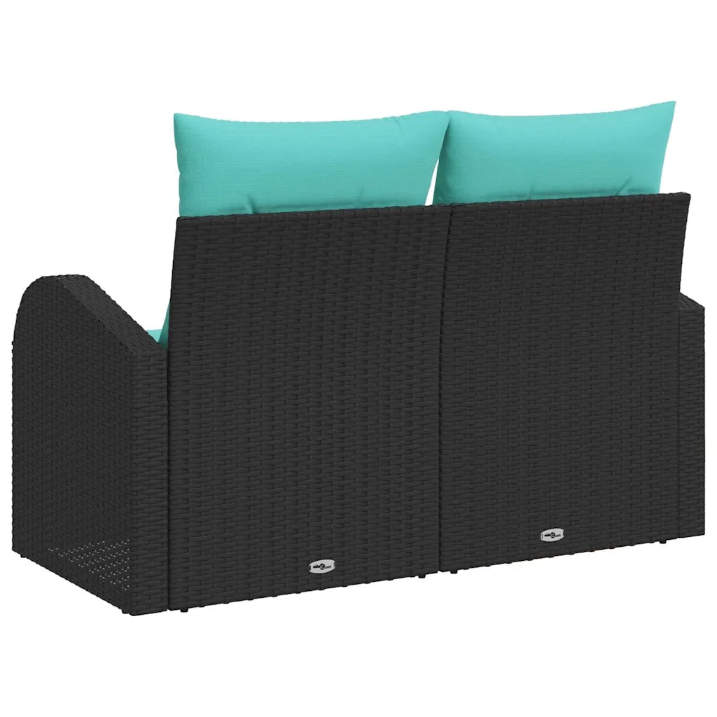 Divano da giardino Nero 124 x 62 x 85cm polyrattan 42006750
