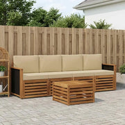 Set di divani da esterno con cuscino 5 pcs Naturale e Beige