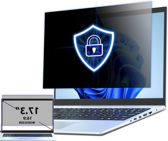 Schermo Portatile da 17.3 pollici con Protezione della Privacy 16:9 - Filtro di Protezione Removibile Anti Riflesso - Protezione dello Schermo